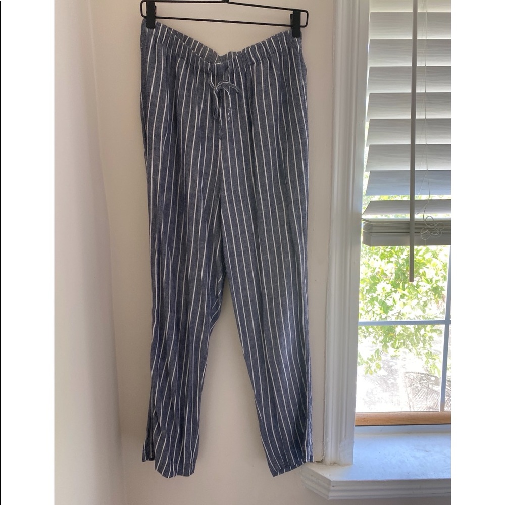 Lucky Brand Pinstripe Linen-blend Pants